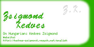 zsigmond kedves business card
